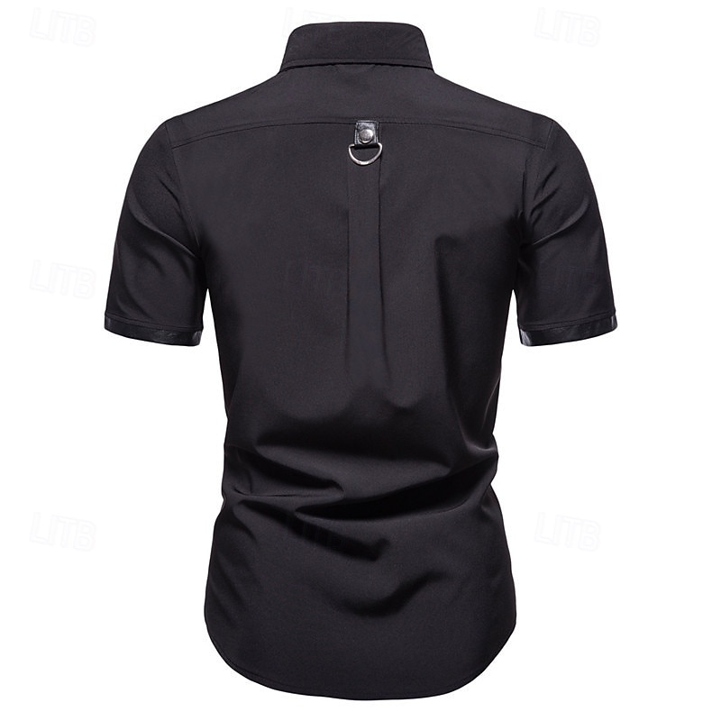 Punk & Gothic Blouse / Shirt Solid Color Fancy Dress Men's Masquerade Event / Party Adults' Blouse3