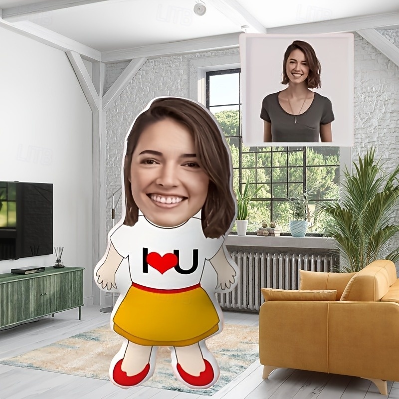 Personalized Gift Memorial Pillow I Love You Soft,Cuddly, Duplex Printed, Hand Washable, Contemporary Designed, Zipper Closed, Cotton Filled, All-Season Decorative Throw Pillow for Cherished Memories