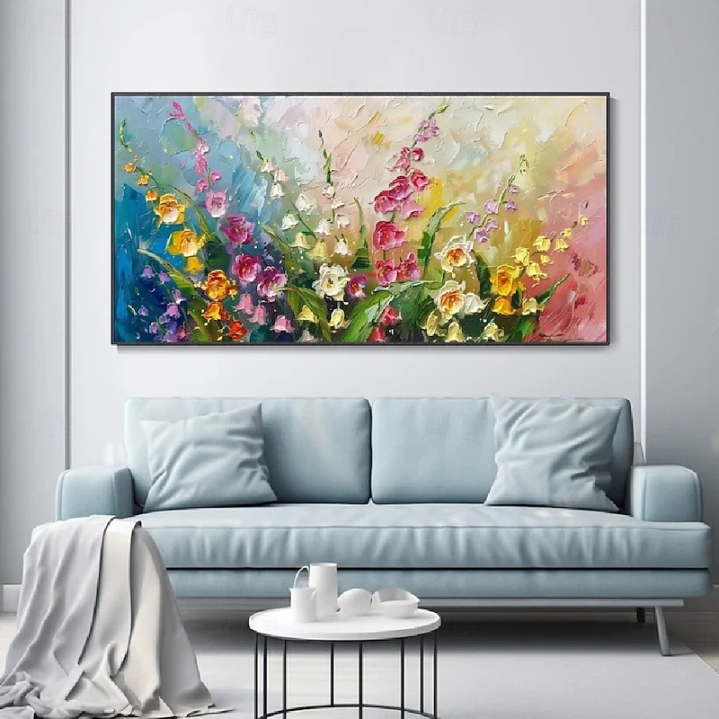 flower oil painting hand painted Wild flowers Painting handmade 3D Texture Blooming Flower Painting Canvas Extra Large Size Flora painting Wall Art Botanical painting Wall Art Decor Rose Art4