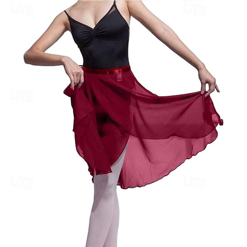 Women Girls Adult Sheer Wrap Skirt Ballet Skirt Ballet Dance Dancewear