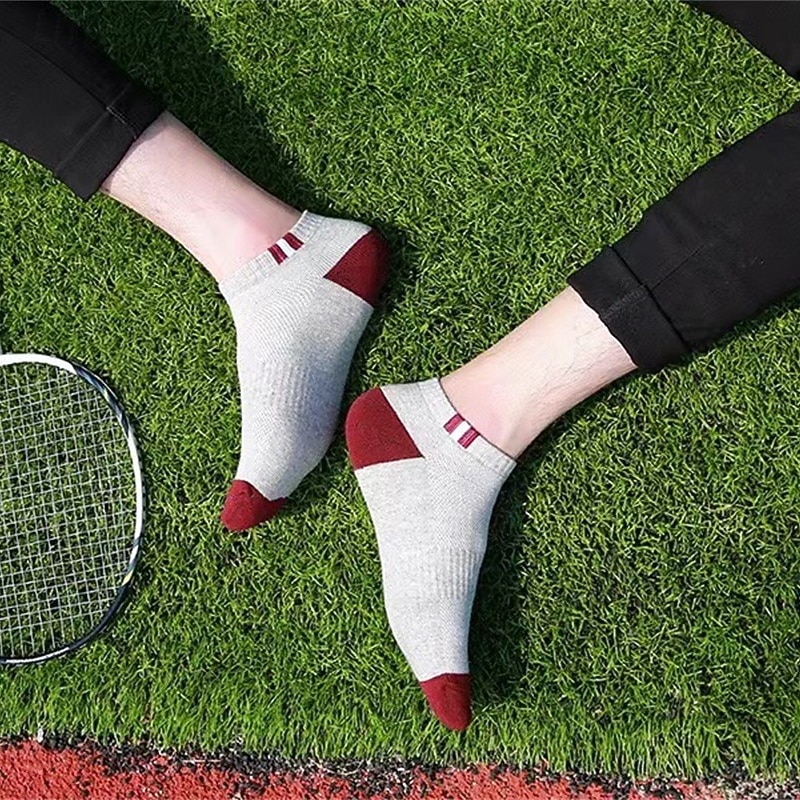 Men's 5 Pairs Multi Packs Socks Running Socks Casual Socks Yellow Red Color Color Block Vacation Sports & Outdoor Daily Basic Medium Spring Fall Fashion Casual2