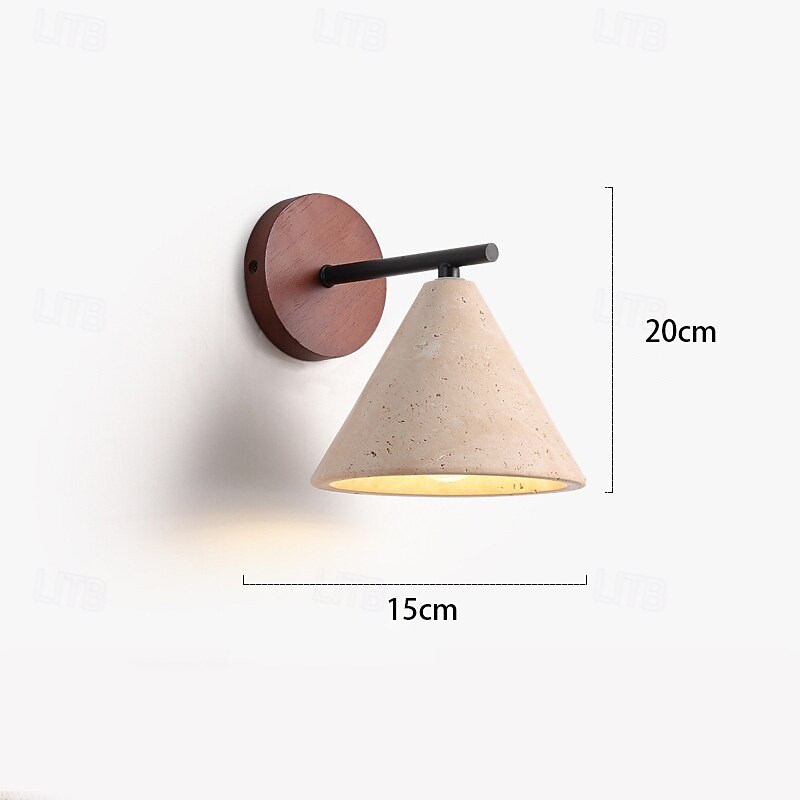 Wabi-Sabi Wall Sconce Yellow Travertine Natural Stone LED Lighting Fixture Indoor Lighting 85-265V4
