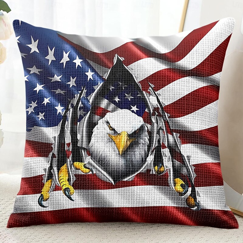 American Flag Vintage Decorative Toss Pillows Cover 1PC Soft Square Couch Cushion Case Pillowcase for Bedroom Livingroom Sofa Chair 4th of July Independence Day3