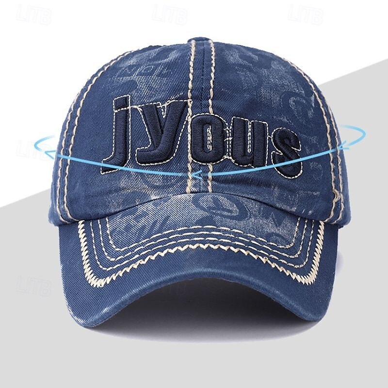 Men's Baseball Cap Sun Hat Trucker Hat Black Blue Cotton Polyester Embroidered Fashion Casual Daily Wear Weekend Letter Printed Adjustable Sunscreen Breathable4