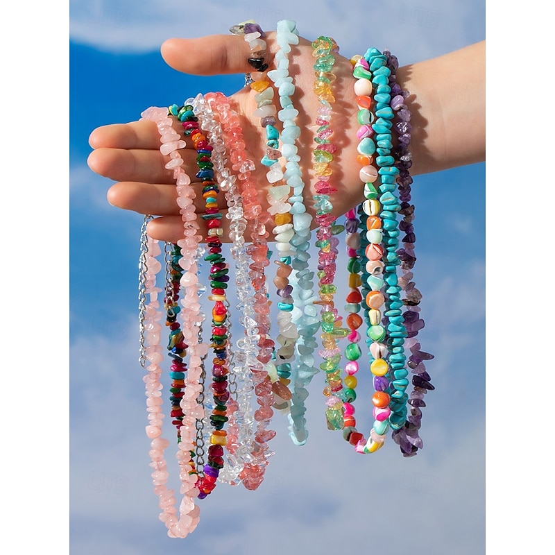 Amethyst Crystal Necklace for Women  Natural Stone, Raw Chip Beads, Boho Chic Style  Perfect for Daily Wear, Spiritual & Healing Jewelry3