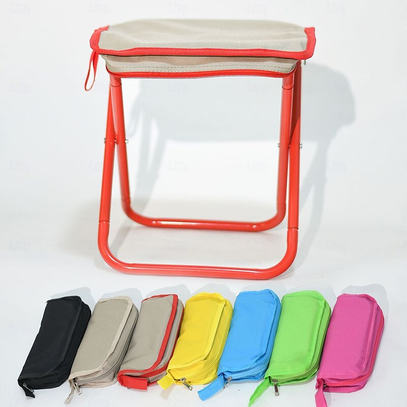 1pc Foldable Stool Collapsible Stool with Storage Bag - Portable Camping Seat & Organizer