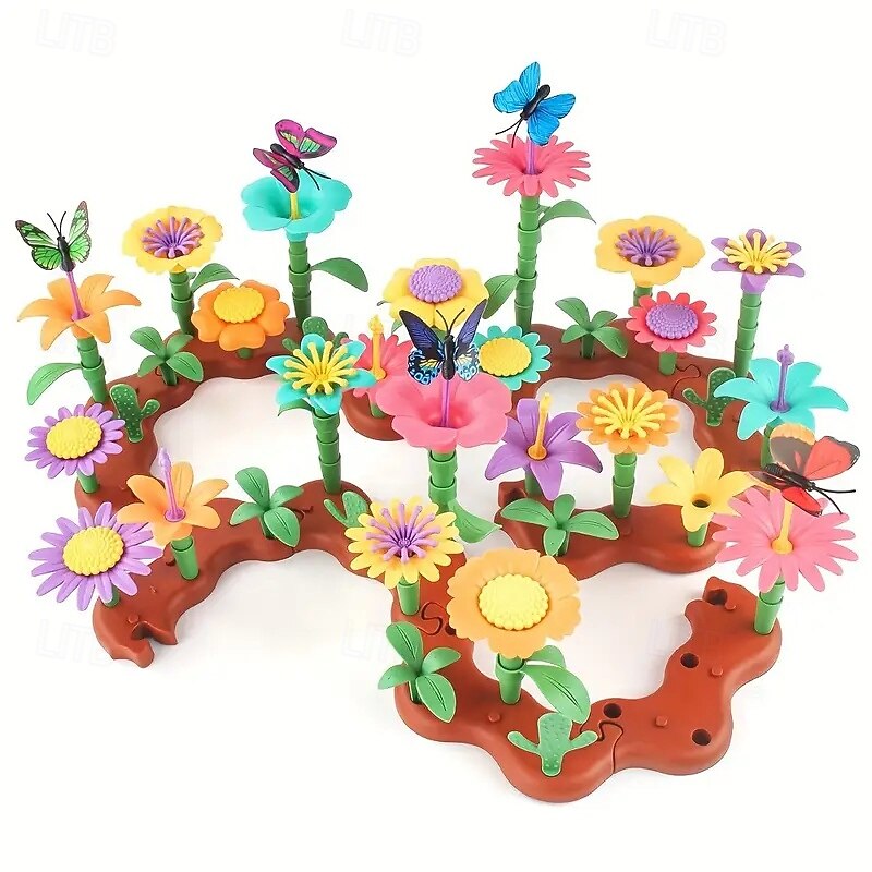 Flower Garden Building Toy Random Color STEM Educational Activity Preschool Toy Halloween/ Thanksgiving Day/ Christmas Gift Easter Gift