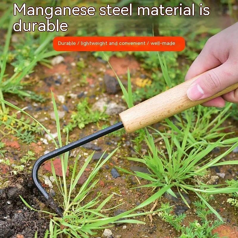 Single Claw Root Hook Loosening Tool Handle Weeder Garden Weeding Gardening Tools Potted Landscape Maintenance for Outdoor Garden Digging Cultivator Weed Remove
