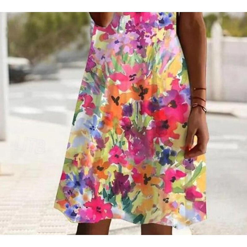 Women's Mini Dress Casual Dress Elegant Tropical Hawaiian Daily Regular Fit Floral Short Sleeve Crew Neck Magenta White Pink Light Red Summer3