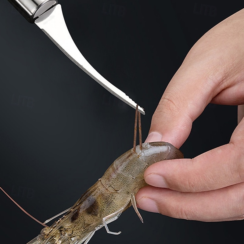 1PC/3PCS Stainless Steel Shrimp Deveiner & Fish Scaler - 2-in-1 Outdoor Seafood Cleaning Tool for BBQ3