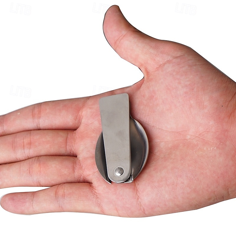 1Pc Camping Outdoor Stainless Steel Folding Spoon, Compact, Lightweight, Durable, Ideal for Hiking, Backpacking, and Camping, Easy to Carry and Use3