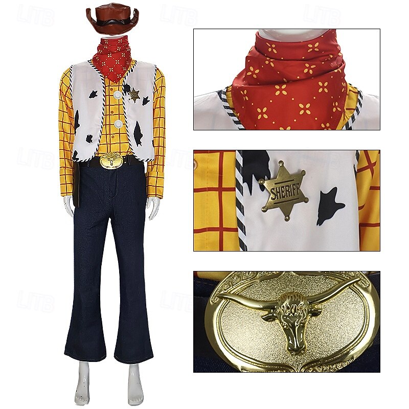 Toy Story Woody Cosplay Costume Outfits Halloween Props Anime Halloween Movie Cosplay for Men's Adults' Christmas Halloween New Year Performance Party4