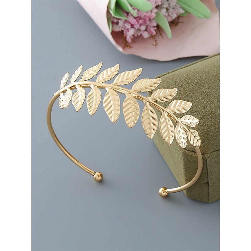 Leaf Design Armband Bracelet for Women – Adjustable Gold, Rose Gold, and Silver Options for Weddings and Special Occasions