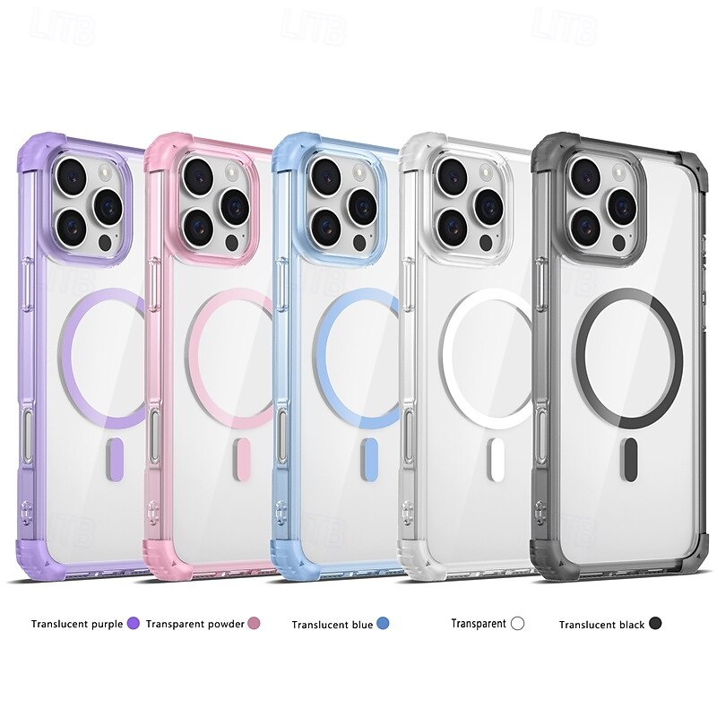 Phone Case For iPhone 16 15 14 Pro Max Plus 13 12 Pro Max Back Cover Magnetic Support Wireless Charging Shockproof Retro PC2