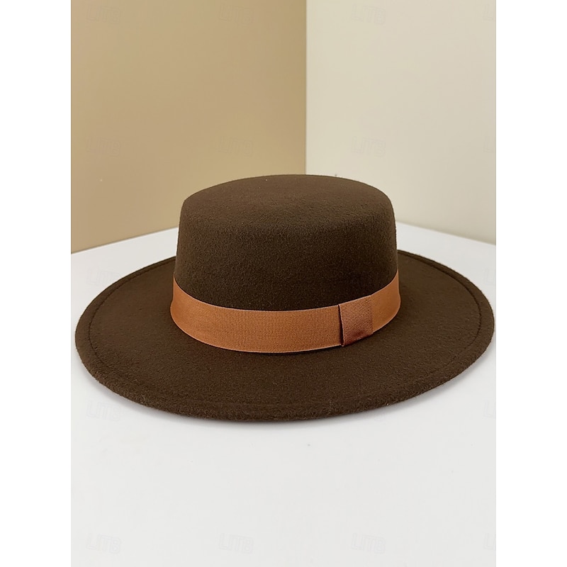 Hats Polyester Fedora Hat Wedding Elegant Vintage With Ribbon Tie Headpiece Headwear Hats Race Day Dress3