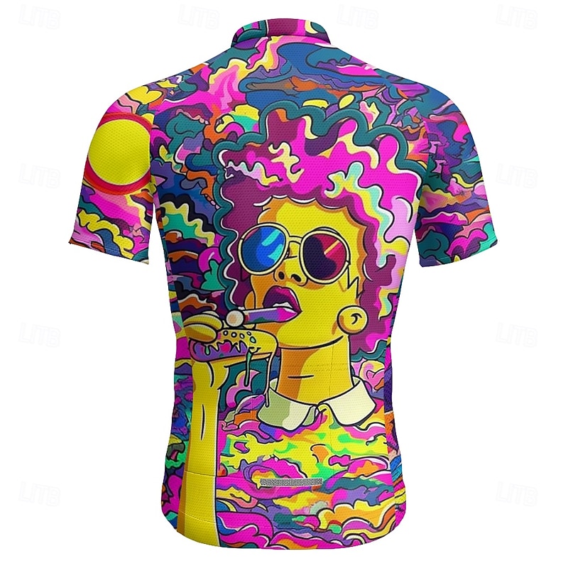 Men's Cycling Jersey Graphic Short Sleeve Bike Tee Tshirt Jersey with 3 Rear Pockets Mountain Bike MTB Quick Dry Anatomic Design Wicking Breathable Sports Purple Clothing Apparel3