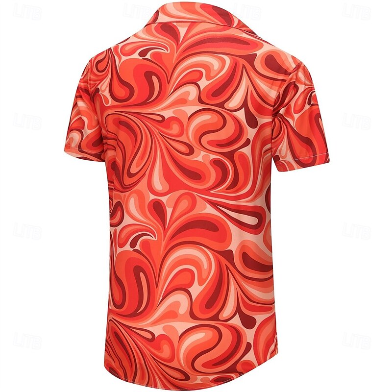 Retro Vintage 1970s Shirt Aloha Shirt Hippie Disco Psychedelic Fancy Dress Men's Vacation Party Pride Parade Adults' Shirt4