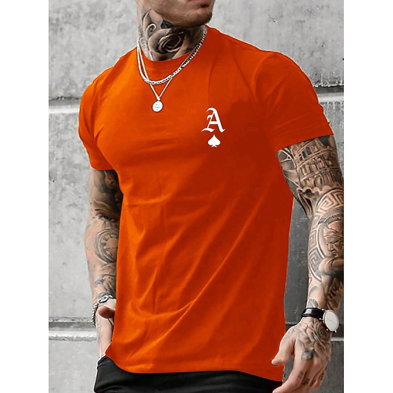 Men's Tee Short Sleeve Shirt Tee Top Short Sleeve Crewneck Spring &  Fall Letter Print Fashion Designer Print Vacation Street Going out White Black Red Top Tee for Men3