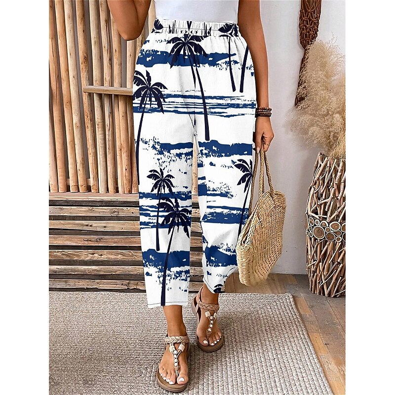 Women's EU / US Size Slacks Capri Pants Chino Calf-Length Natural Graphic Plaid Patterned Patchwork Stylish Printing Breathability Soft Outdoor Micro-elastic Casual Daily Festival4