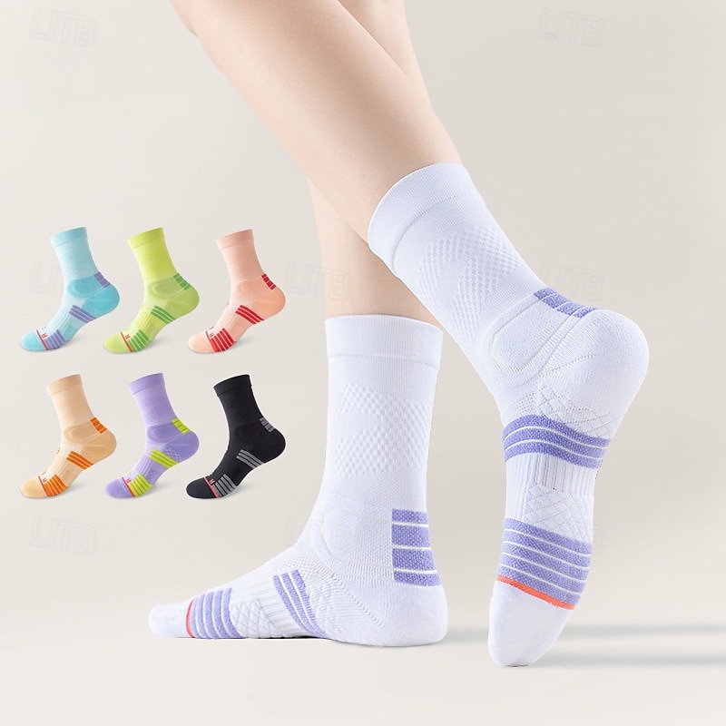 Men's Socks Compression Socks Bike Socks Sports Socks Athletic Socks Camping / Hiking Outdoor Exercise Cycling / Bike Bike / Cycling Anti-Slip Warm Non-Skid 1 Pair Winter Patchwork Cotton Blend Black