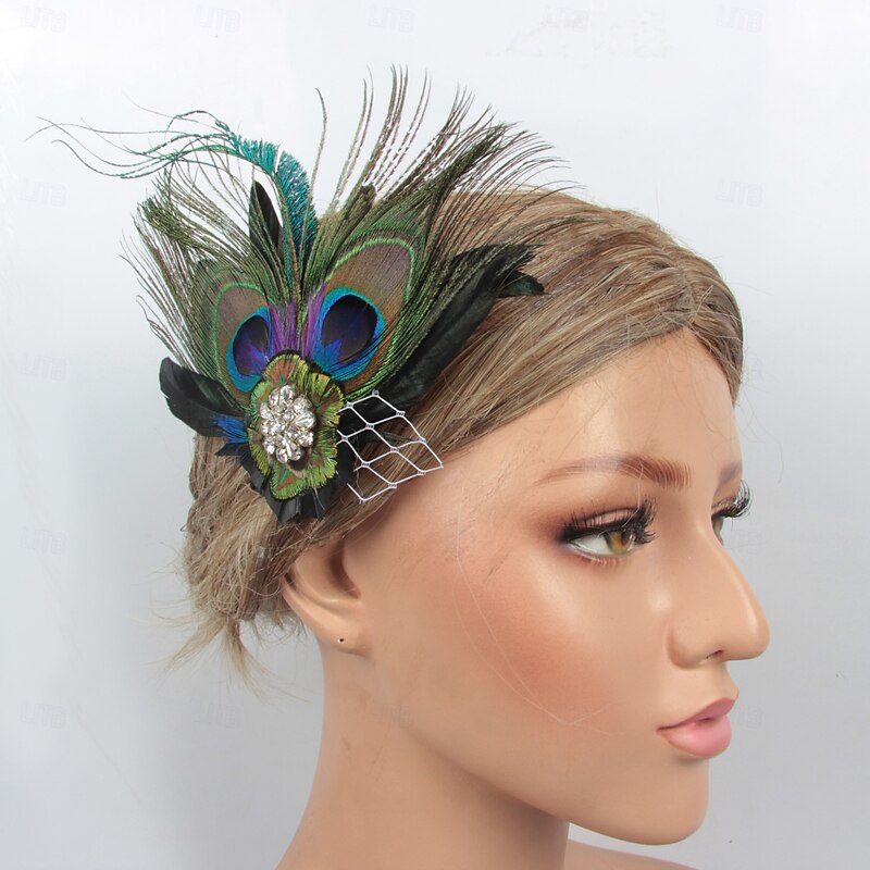 Retro Vintage 1920s Headpiece Masquerade The Great Gatsby Charleston Feather Fancy Dress Women's Halloween Carnival Masquerade Cocktail Party Prom Wedding Party Teen Adults' Headwear3