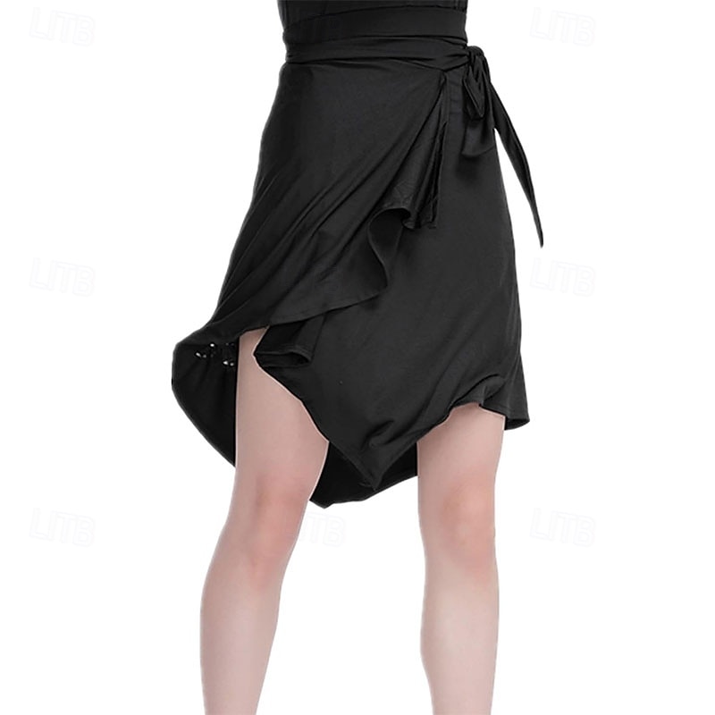 Women's Latin Salsa Tango Skating Dresses Scarf Dance Swing Rumba ChaCha Hall Costume