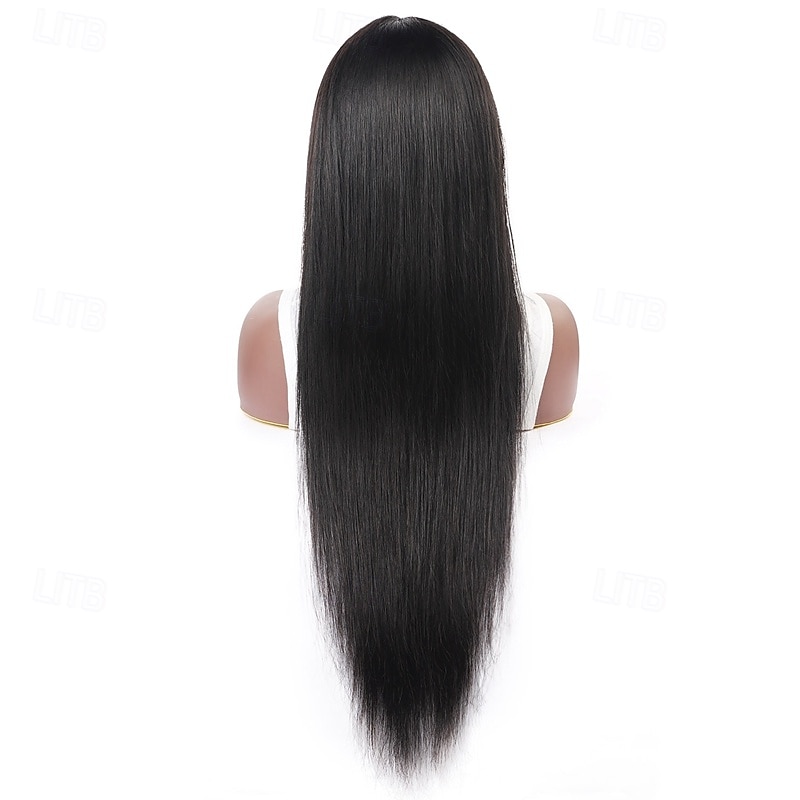 Machine Made Human Hair Wig Straight Hair Natural Wig 150% Density2