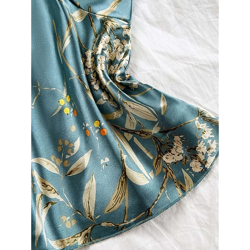 Women's Pajamas Luxury Home Green cherry Summer Spring3