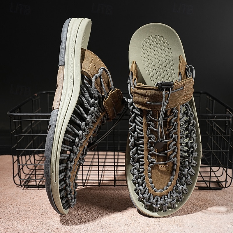 Men's Outdoor Sports Sandals, Adjustable Lace-Up Design with Breathable Mesh and Durable Sole for Hiking, Walking and Summer Adventures2