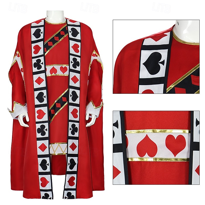 Alice in Wonderland Fairy Tale King of Hearts Cosplay Costume Outfits Cosplay Movie Cosplay for Men's Adults' Masquerade Performance Event / Party2