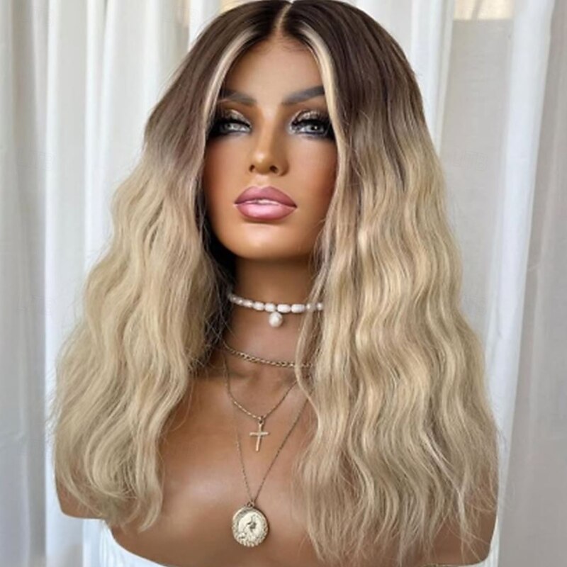 Remy Human Hair 5x5 Closure 13x4 Lace Front Wig Short Bob Brazilian Hair Natural Wave Blonde Wig 130% 150% Density with Baby Hair Ombre Hair 100% Virgin Glueless Pre-Plucked For Women Medium Length4