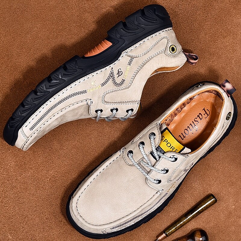 Men's Rugged Outdoor Lace-Up Shoes – Durable Non-Slip Casual Walking Sneakers for Hiking and Work2