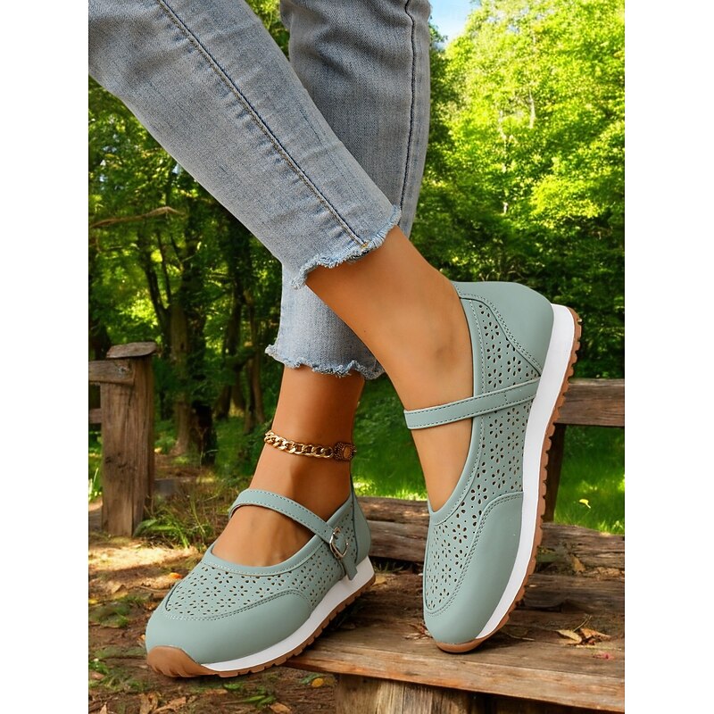 Perforated Sneakers for Women – Stylish Walking Shoes with Strap Design and Comfort Fit, Ideal for Outdoor Activities and Everyday Wear3