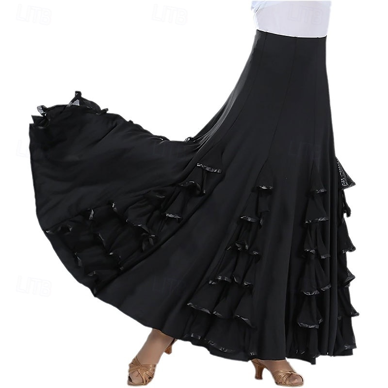 Elegant Mulberry Silk Dance Hall Waltz Long Skirt Unisize