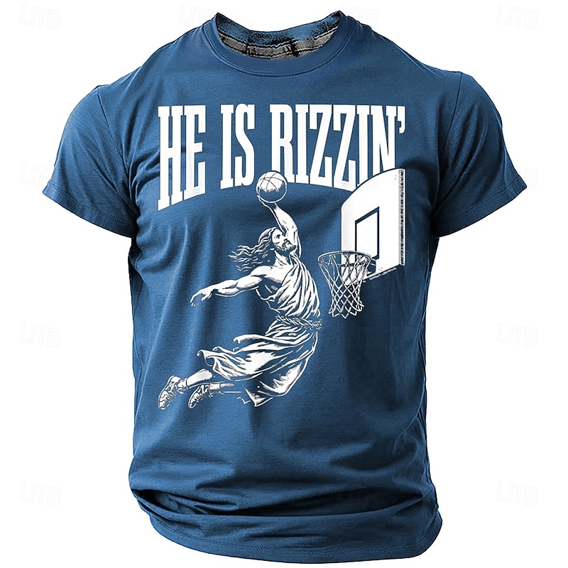 Men's Funny Jesus T Shirt Short Sleeve T shirt 3D Print Crew Neck Shirt Fashion Daily Street Daily Black Blue Green Summer Spring Clothing Apparel S M L XL XXL XXXL4