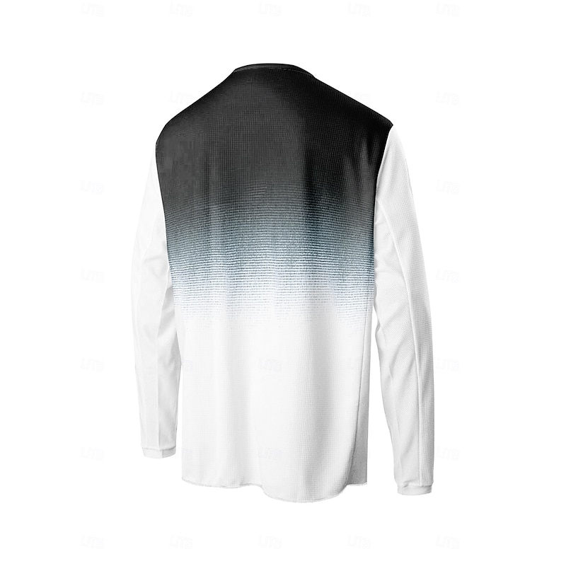 Men's Downhill Jersey Gradient Long Sleeve Bike Jersey Top with 3 Rear Pockets Mountain Bike MTB Road Bike Cycling Quick Dry Soft Comfortable Moisture Wicking Sports Yellow Blue Clothing Apparel3