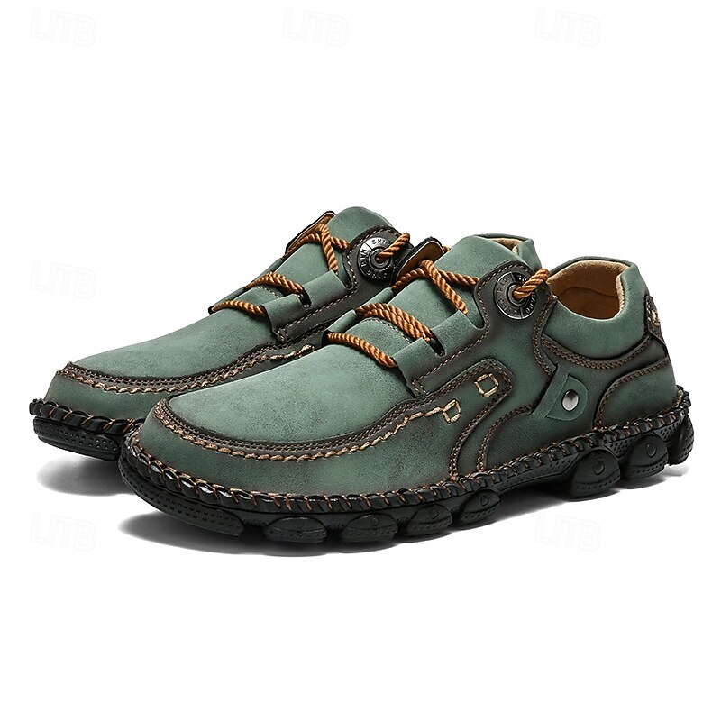 Men's Casual Green Faux Leather Sneakers with Comfortable Fit and Durable Soles – Ideal for Outdoor Activities and Everyday Wear4