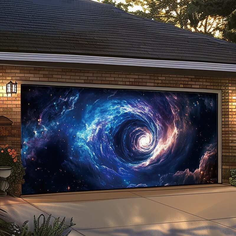 Landscape Door Decorations Garage Door Cover Galaxy Outdoor Banner Large Christmas Backdrop for Holiday Outdoor Garage Door Home Wall Decorations4