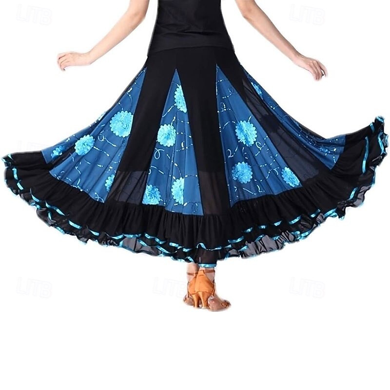 Elegant Ballroom Dance Latin Party Long Skirt Competition Dress