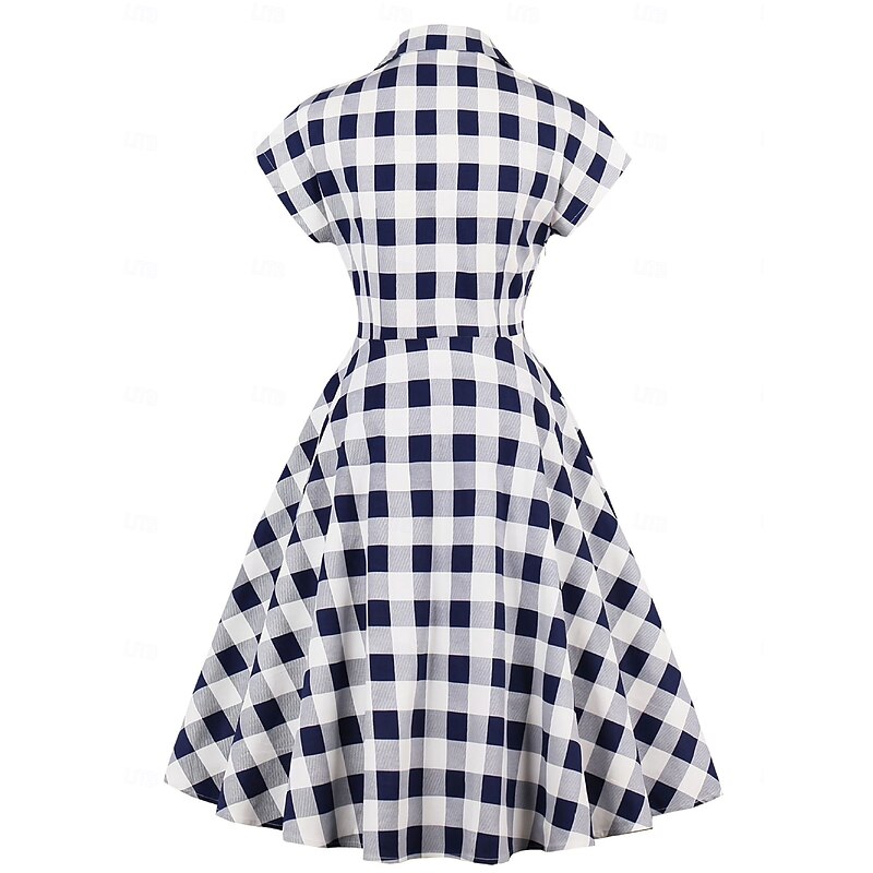 Retro Vintage 1950s Rockabilly Dress Swing Dress Plaid Fancy Dress Women's Carnival Masquerade Daily Wear Bachelorette Party Adults' Dress Homecoming Dresses3