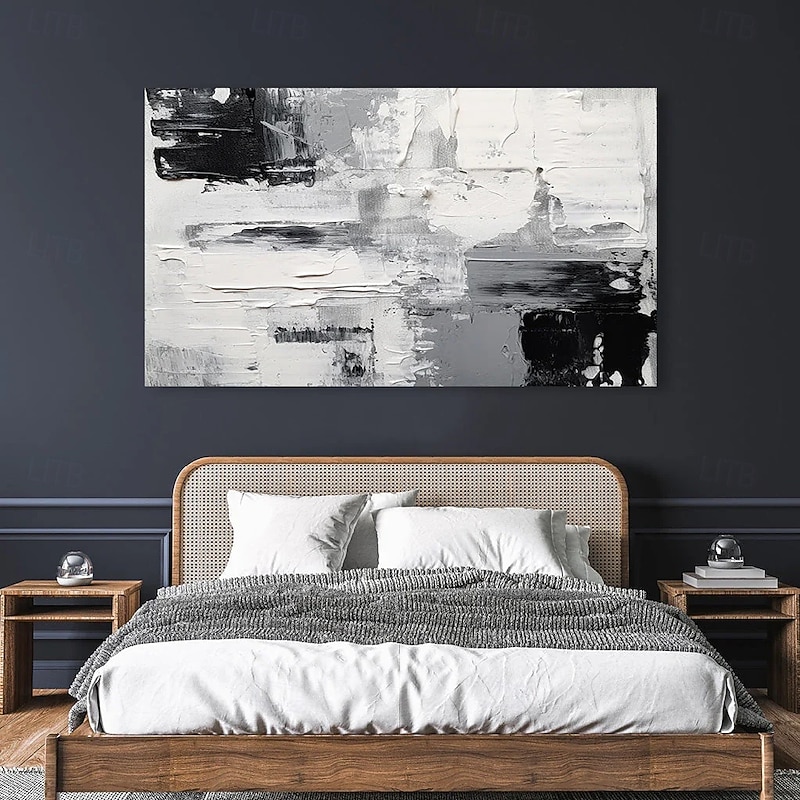 Large Black abstract oil painting hand painted Grey gold painting handmade painting modern office art wall painting for living room bedroom office wall decoration