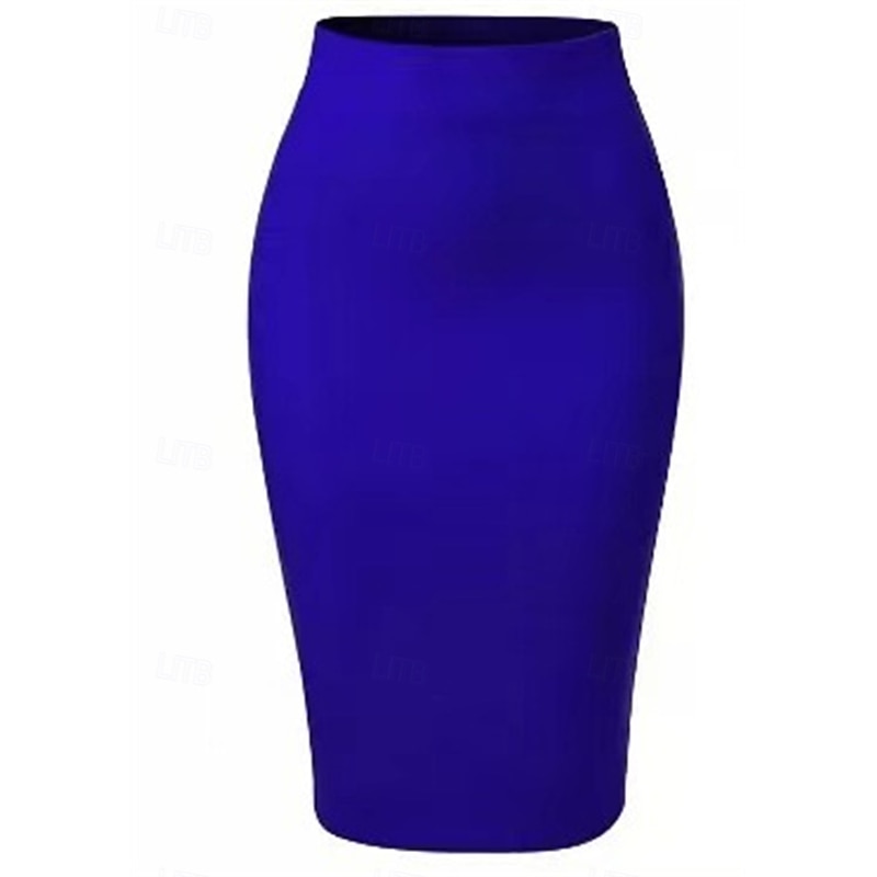 Retro Vintage 1950s Rockabilly Long Length Pencil Skirt Solid Color Fancy Dress Women's Masquerade Casual Daily Wear Tea Party Adults' Skirt4