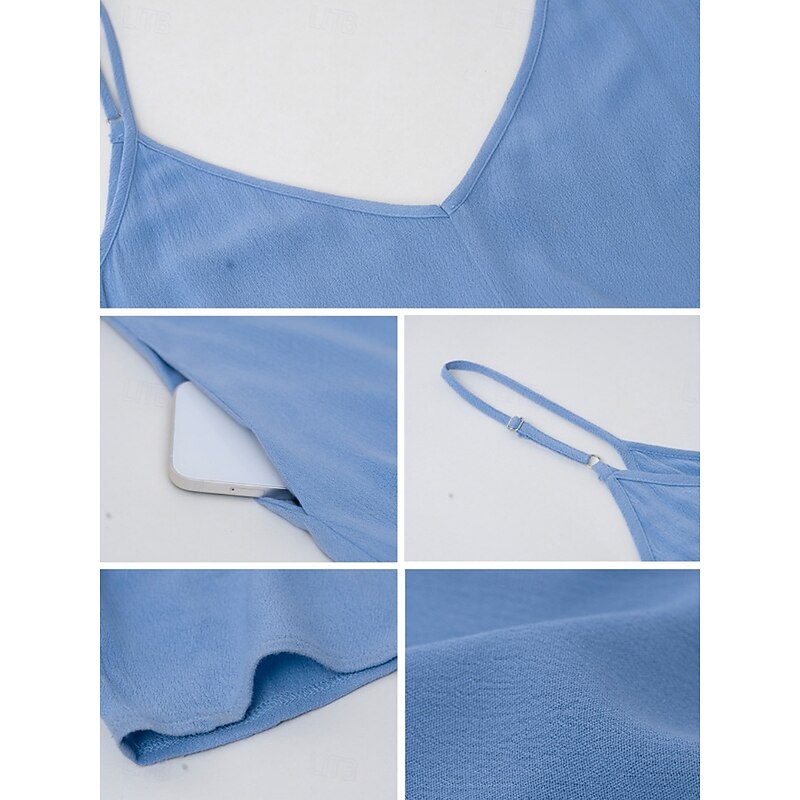 Women's Mini Dress Casual Dress Slip Dress Basic Casual Vacation Daily Regular Fit Plain Sleeveless Strap Black Red Blue Green Summer3