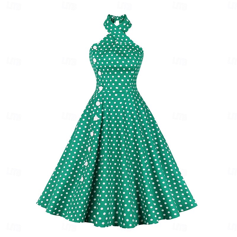 Retro Vintage 1950s Dress Swing Dress Polka Dot Fancy Dress Women's Carnival Masquerade Daily Wear Bachelorette Party Adults' Dress Homecoming Dresses2