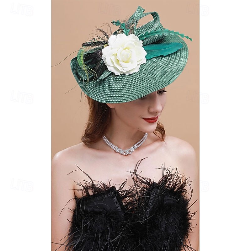 Tea Party Hats Fascinators for Women Kentucky Derby Headpiece Peacock Feather Wedding Headware Bridal Headpiece2