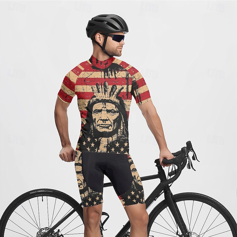 Men's Cycling Jersey Graphic Short Sleeve Bike Tee Tshirt Jersey with 3 Rear Pockets Mountain Bike MTB Quick Dry Anatomic Design Wicking Breathable Sports Red Clothing Apparel4