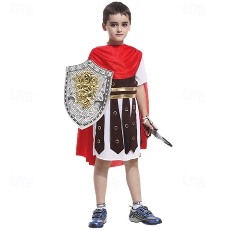 Warrior Cosplay knight Halloween Cosplay Costume Rome Kid's Boys' Halloween Carnival Mardi Gras Party Halloween Easy Halloween Costumes Dress Up