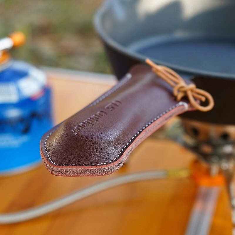 1pc Camping Outdoor PU Leather Cover, Waterproof and Durable, Perfect for Protecting Gear and Outdoor Equipment, Stylish and Practical