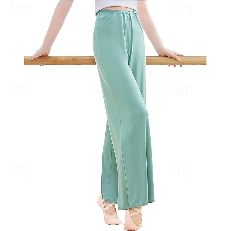 Modal Teen Girls Women Palazzo Dance Pants Wide Leg Loungewear for Ballet Work Out Yoga3