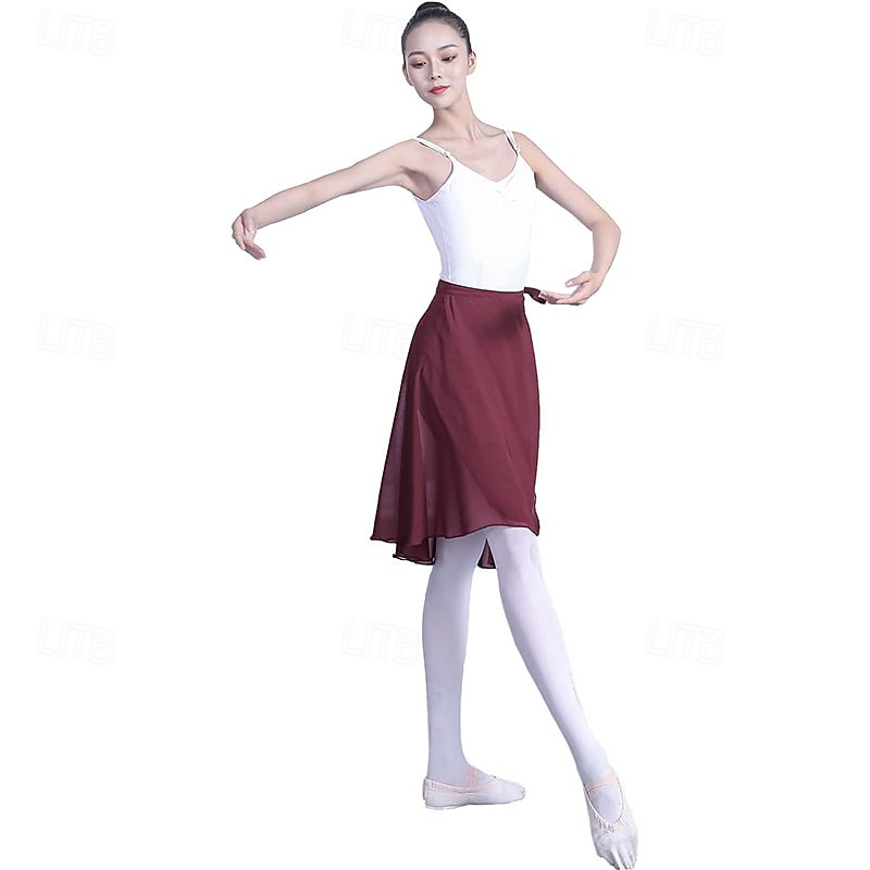 Women Girls Adult Sheer Wrap Skirt Ballet Skirt Ballet Dance Dancewear2